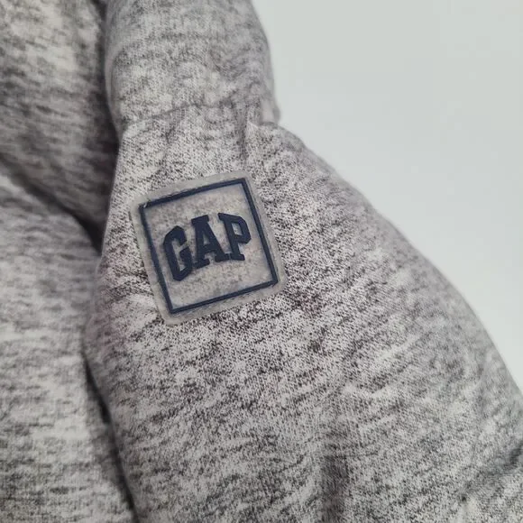 GAP Baby Snowsuit Unisex 6-12 Mnth Gray Down Fleece Lined Footed Winter Full Zip - Picture 3 of 6